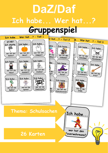 Ich habe, wer hat? Kartenspiel Thema: Berufe