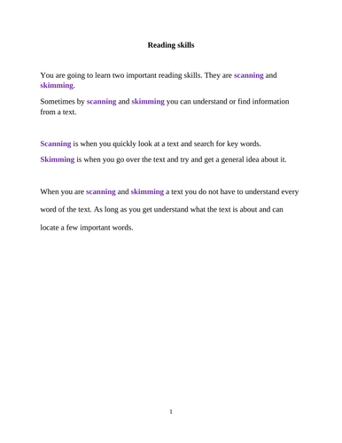 Crack the Code: Skimming & Scanning