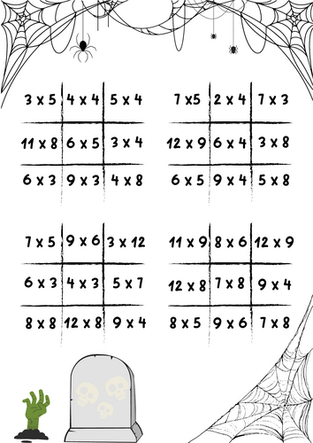 Halloween Tic Tac Toe Times Tables!