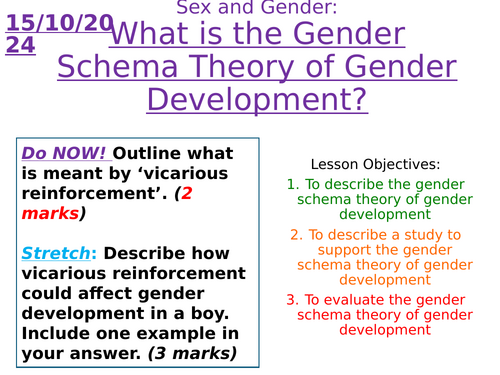 What is the gender scheme theory of gender development?