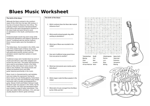 Blues Music Cover Worksheet