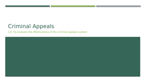 A-Level Law: Criminal Appeals Lesson - Eduqas English Legal Systems