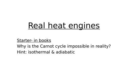 BTEC Applied Science Unit 5 Real Heat Engines