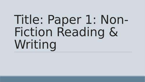 Pearson Edexcel 2.0 LIFT Paper One Revision