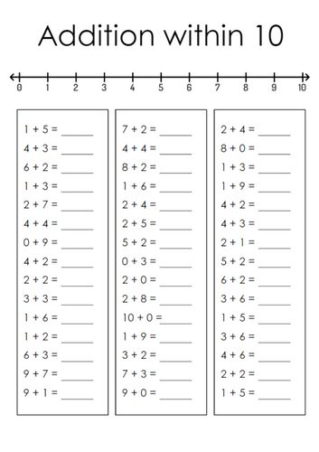 Addition and Subtraction within 10