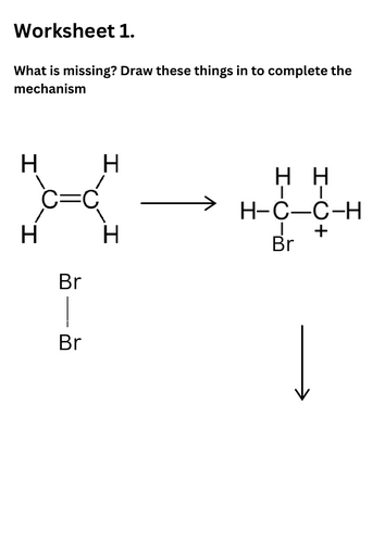 Alkene electrophilic addition mechanism worksheets