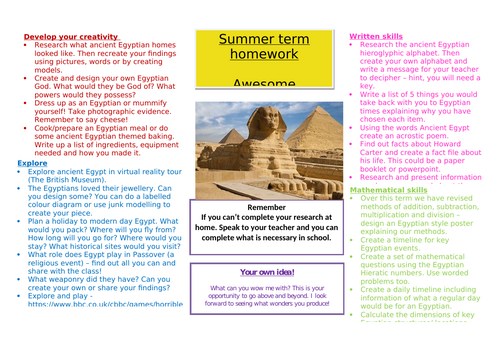 Egyptian Topic Homework