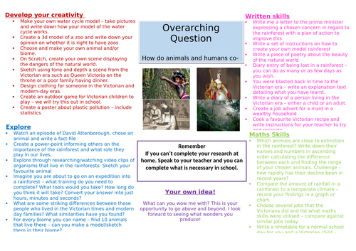 Rainforest and Victorians homework