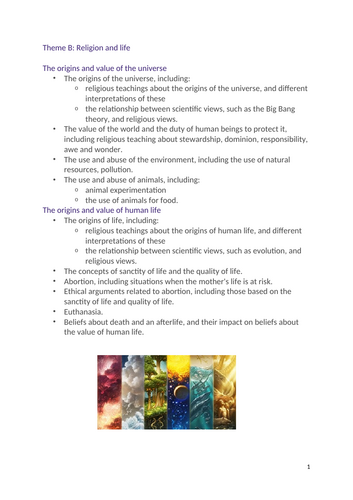 AQA GCSE RS Theme B course booklet