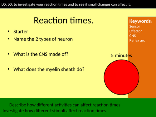 Reaction times