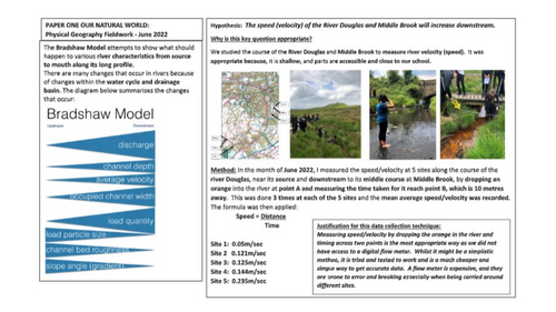 GCSE Geography OCR B Paper 1 Grade 9 Revision Notes - Fieldwork