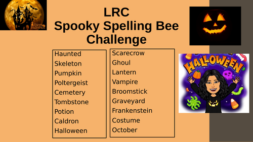 Spooky Spelling Bee Activity