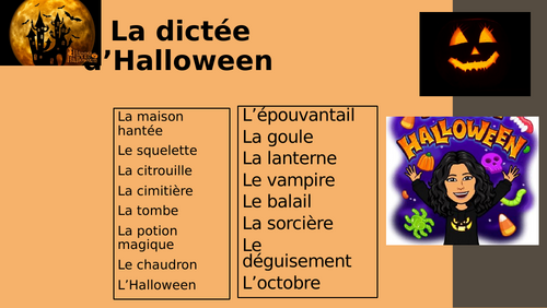 French Halloween spelling bee challenge - La dictée d'Halloween