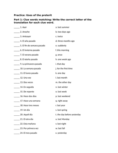 Practice: Uses of the preterit (Spanish)