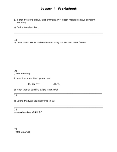 Covalent Bonding- ALevel