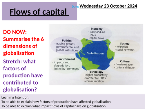 AQA A Level Geography – Global Systems and Global Governance – L2 Flows of capital