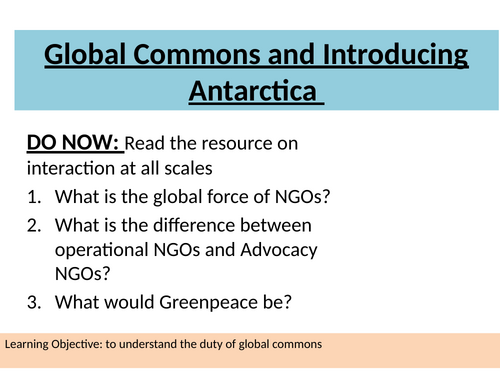 AQA A Level Geography – Global Systems and Global Governance – L16 - Global commons