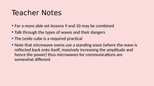 Waves - Combined Science Unit and Workbook