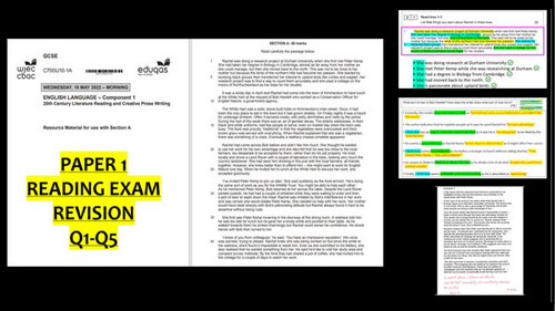 EDUQAS PAPER 1 READING Q1-Q5 WALKTHROUGH (with video) GCSE English Language