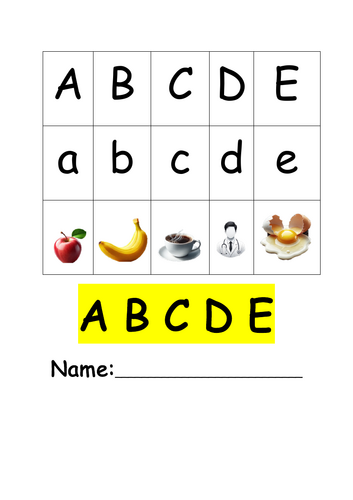 ABCDE - Alphabet Initial Sounds Booklet