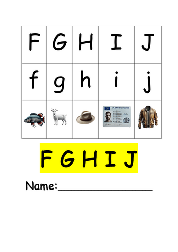 FGHIJ - Alphabet Initial Sounds Booklet