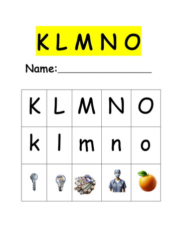 KLMNO - Alphabet Initial Sounds Booklet