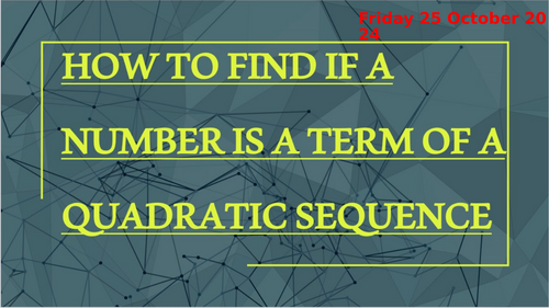 find if a number is a term of a quadratic sequence