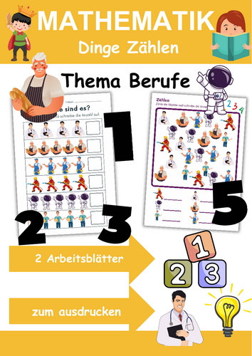 Berufe Zählen/Mathematik - Klasse 1 und 2