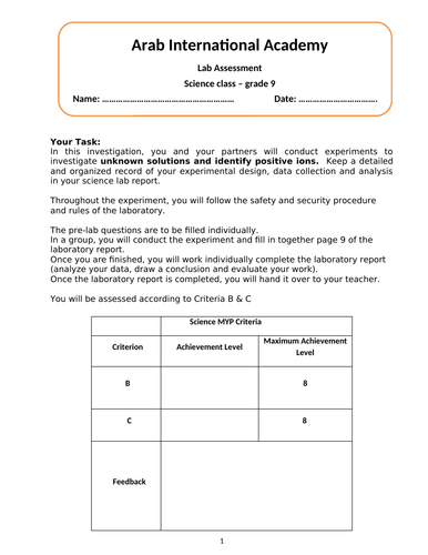 Lab - Identifying ions