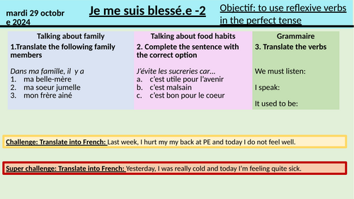 Module 4 En pleine forme (New GCSE French Edexcel)  Ça ne va pas