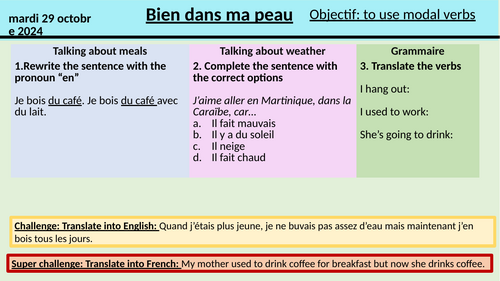 Module 4 En pleine forme (New GCSE French Edexcel)  Bien dans ma peau