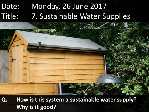 Geography - water - sustainable water supplies