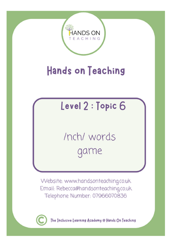 Topic 6 Multisensory Assimilation NCH Game  Hands on Teaching