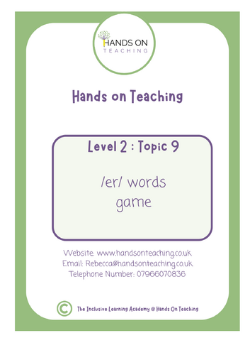 Topic 9 Multisensory Vowel Digraph /ER/ Game Hands on Teaching