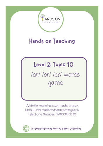 Topic 10 Multisensory Discrimination Of Vowel Digraphs Game Hands on Teaching