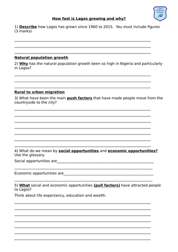 GCSE Geography – Urban issues and challenges -5 - LIC - Urban opportunities in Lagos