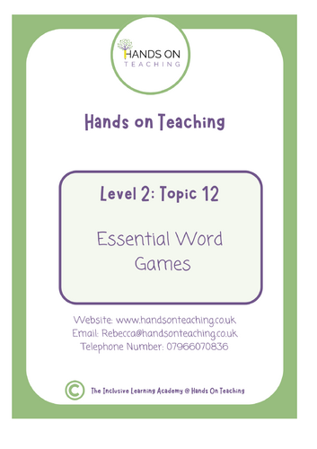 Topic 12 Essential Words 3 Set A & B Game  Hands on Teaching