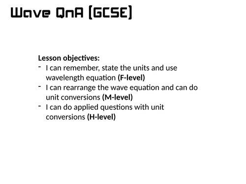 Wave Questions and Answers (GCSE)