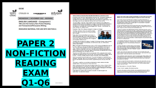 2024 EDUQAS Paper 2 Reading Exam Q1-Q6 walkthrough (PP,  exam paper & video) GCSE English Language