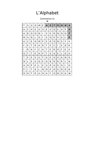 Alphabet word search