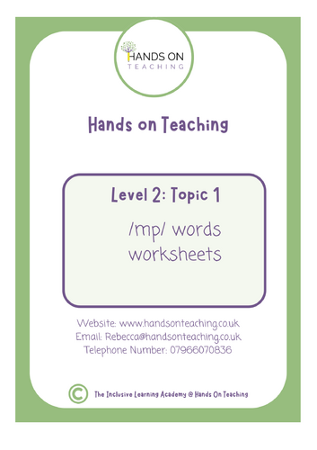 Topic 1 Multisensory Assimilation MP Worksheets Hands on Teaching