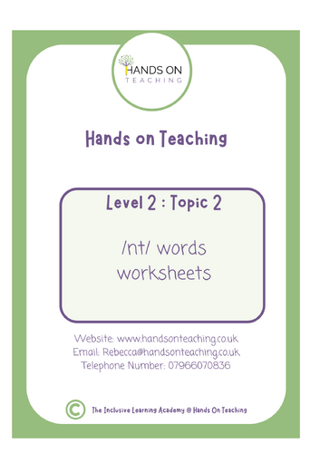 Topic 2 Multisensory Assimilation NT Worksheets  Hands on Teaching