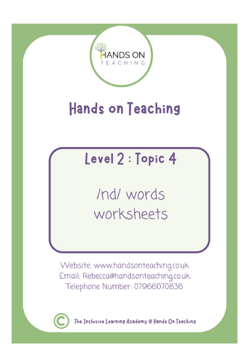 Topic 4 Multisensory Assimilation ND Worksheets Hands on Teaching