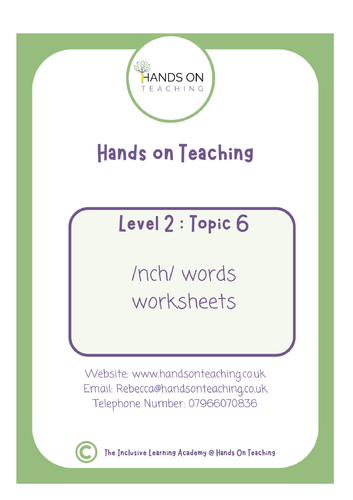 Topic 6 Multisensory Assimilation NCH Worksheets Hands on Teaching