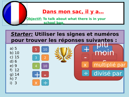 Dans mon sac | Teaching Resources