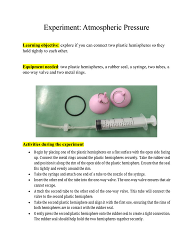 Experiment: Atmospheric Pressure GCSE