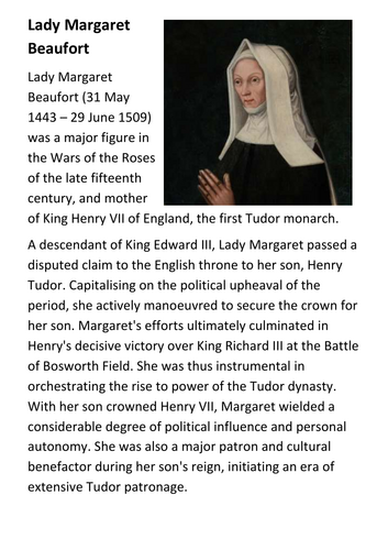 Lady Margaret Beaufort Handout