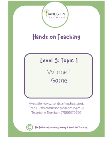 Topic 1 W Rule 1 Words Game Hands on Teaching