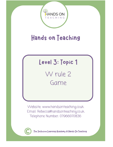 Topic 2 W Rule 2 Words Game Hands on Teaching