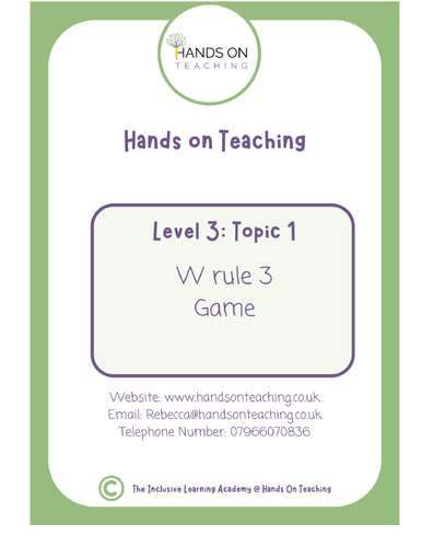 Topic 3 W Rule 3 Words Game  Hands on Teaching